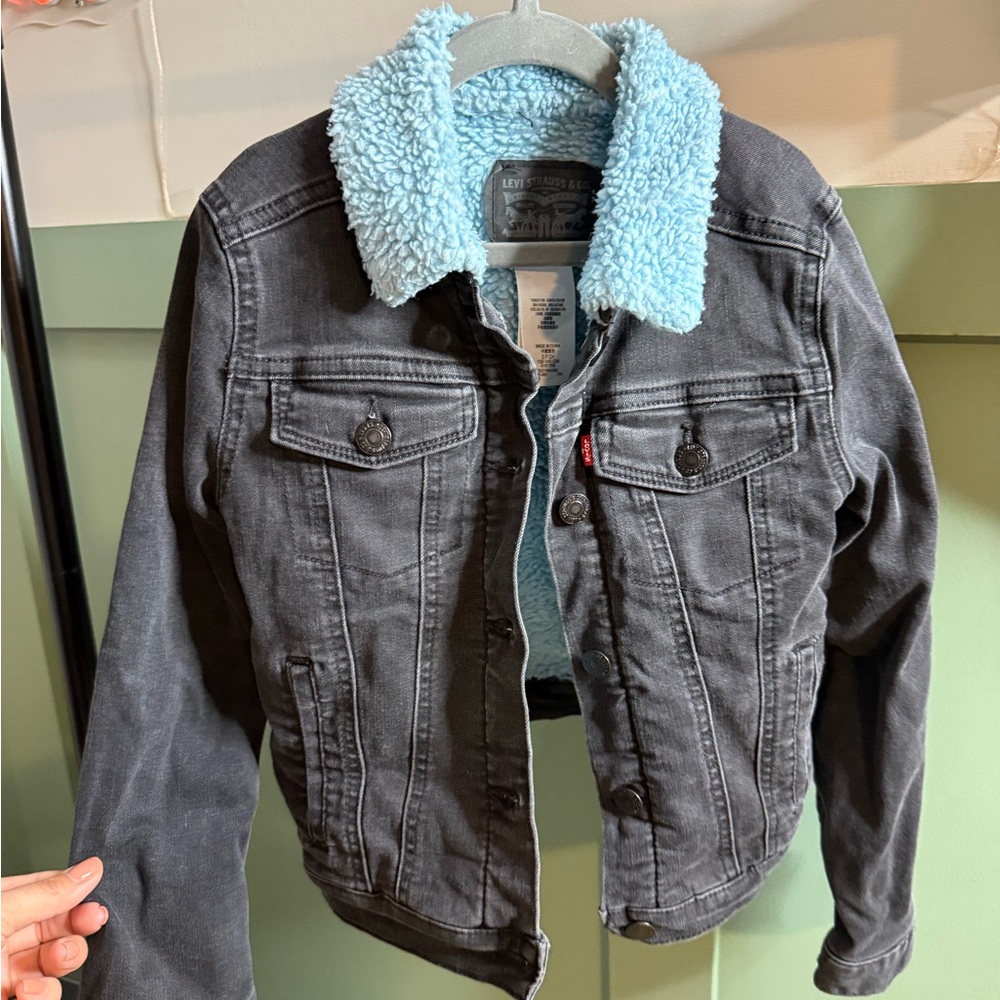 Levi's Kids Gray Denim Jacket with Blue Lining